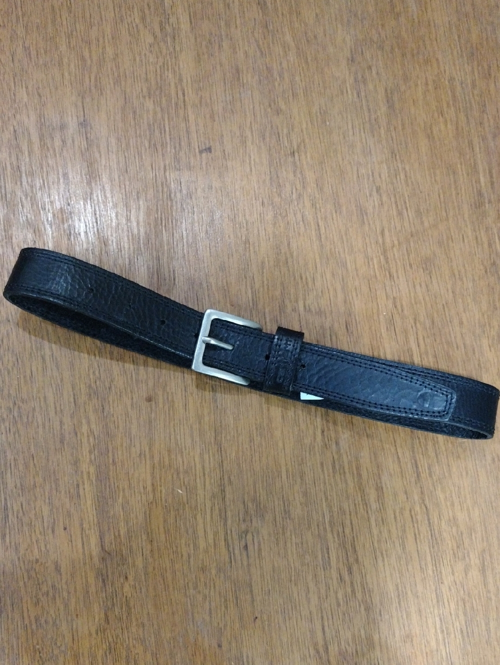 Carhartt Black Leather Belt with Silver Buckle